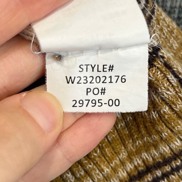 PRANA Acadia Sweater Striped Pullover Mock Organic Cotton Gray Yellow Size S - Picture 9 of 10